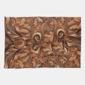 ウエスタンツードレザープリントカスタムイニシャル キッチンタオル (横)