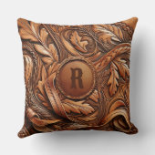 ウエスタンツードレザープリントカスタムイニシャル クッション (裏面)