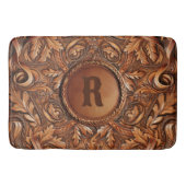ウエスタンツードレザープリントカスタムイニシャル バスマット (正面)