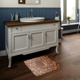 ウエスタンツードレザープリントカスタムイニシャル バスマット