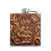 ウエスタンツードレザープリントカスタムイニシャル フラスク (裏面)