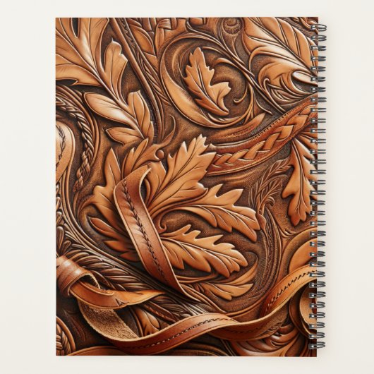 ウエスタンツードレザープリントカスタムイニシャル プランナー手帳 (裏面)