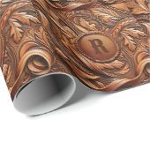 ウエスタンツードレザープリントカスタムイニシャル ラッピングペーパー (ロールコーナー)