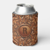 ウエスタンツードレザープリントカスタムイニシャル 缶クーラー (缶正面)
