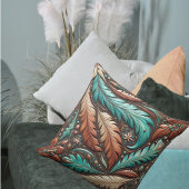 ウエスタンツーリドレザーターコイズ羽毛 クッション