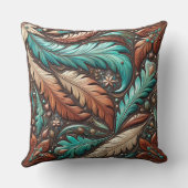 ウエスタンツーリドレザーターコイズ羽毛 クッション (裏面)