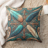 ウエスタンツーリドレザープリント南西スタイル クッション (ブランケット)