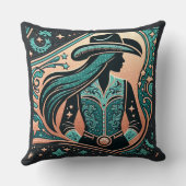 ウエスタンツーリドレザープリント女性のカーボーイ クッション (裏面)