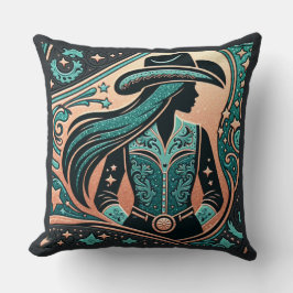 ウエスタンツーリドレザープリント女性のカーボーイ クッション