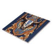 ウエスタンツーリング革ルックカウヘッド タイル (側面)