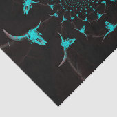 ウエスタンティール(緑がかった色)ブルーブラックカ素朴ントリーカウスカル 薄葉紙 (詳細)