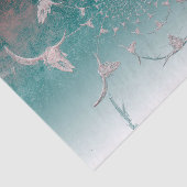 ウエスタンティール（緑がかった色）ホワイトメタリックテクスチャブルスカル 薄葉紙 (詳細)