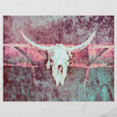 ウエスタンテクスグランジチャ素朴ティール（緑がかった色）ブルスカル (正面)