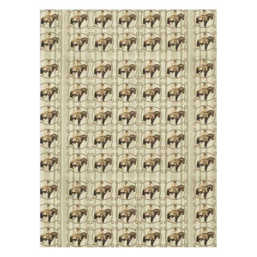 ウエスタンテーブルクロスヴィンテージカウボーイ テーブルクロス (正面)