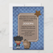 ウエスタンテーマド男の赤ちゃんファースト誕生日 招待状 (正面)