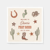 ウエスタンテーマファーストロデオ誕生日 スタンダードカクテルナプキン (正面)