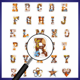 ウエスタンテーマフローラモノグラム |アルファベット シール