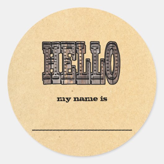 ウエスタンテーマ名ステッカー ラウンドシール (正面)