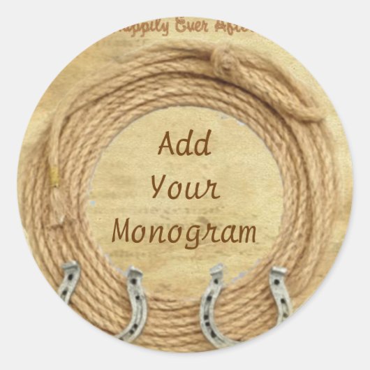 ウエスタンテーマ封筒用シールラベル ラウンドシール (正面)