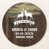ウエスタンディアザ狩りオーバー結婚式の引き出物 ラウンドペーパーコースター (正面)