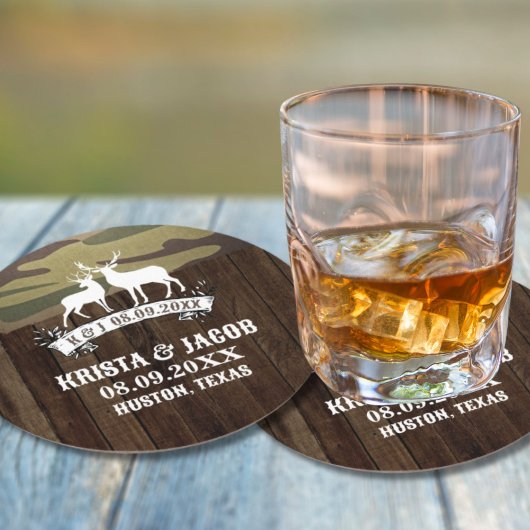 ウエスタンディアザ狩りオーバー結婚式の引き出物 ラウンドペーパーコースター