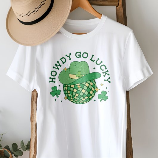 ウエスタンディスコハウディゴーラッキーSt patricks day Tシャツ