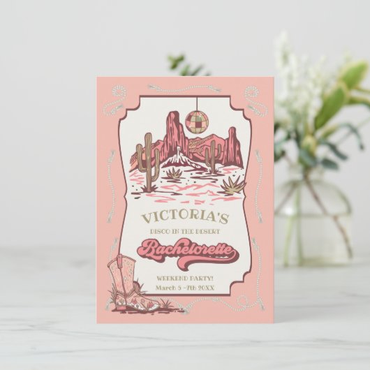 ウエスタンディスコ砂漠女性のカーボーイバチェロレッテ 招待状 (スタンド正面)