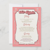 ウエスタンディスコ砂漠女性のカーボーイバチェロレッテ 招待状 (裏面)