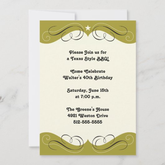 ウエスタンデザインパーティの招待状 招待状 (正面)