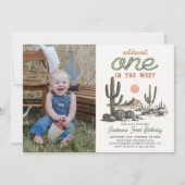 ウエスタンデザートカウボーイファースト誕生日招待状 招待状 (正面)