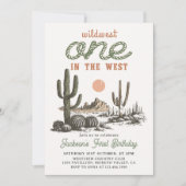 ウエスタンデザートカウボーイファースト誕生日招待状 招待状 (正面)