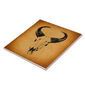 ウエスタンデザートスカルブルホーンヴィンテージウエスタン タイル (側面)