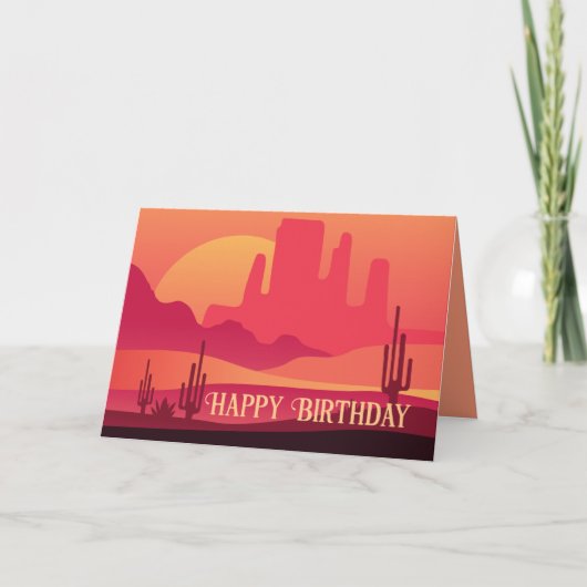 ウエスタンデザートランドスケープカスタム誕生日 カード (正面)