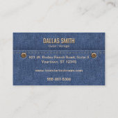 ウエスタンデニムブルー | レザーラベルカントリービジネス 名刺 (裏面)