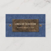 ウエスタンデニムブルー | レザーラベルカントリービジネス 名刺 (正面)