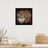 ウエスタンドリームキャッチャー先住民アメリカインディアン狼 ポスター (キッチン)