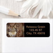 ウエスタンドリームキャッチャー先住民アメリカインディアン狼 ラベル (インサイチュ)