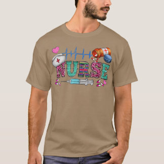 ウエスタンナースレオパードナース看護ナースL Tシャツ