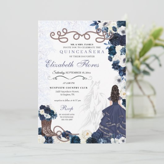 ウエスタンネイビーブループリンセスチャラキンセニェラ 招待状 (スタンド正面)