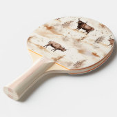 ウエスタンハイランドウシズカウボーイ女性のカーボーイ 卓球ラケット (正面アングル)