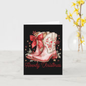 ウエスタンハウディクリスマス女性のカーボーイブートコケットボウ カード (黄色い花)