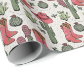 ウエスタンハウディクリスマス女性のカーボーイ ラッピングペーパー (ロールコーナー)