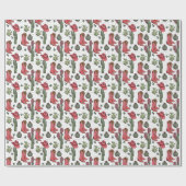 ウエスタンハウディクリスマス女性のカーボーイ ラッピングペーパー (フラット)