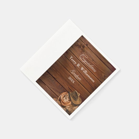 ウエスタンハットとラッソの卒業党 スタンダードカクテルナプキン (角)