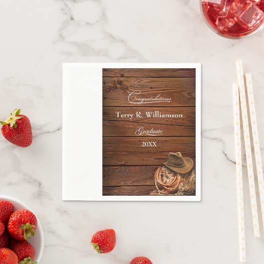 ウエスタンハットとラッソの卒業党 スタンダードカクテルナプキン