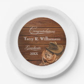 ウエスタンハットとラッソの卒業党 ペーパープレート (正面)