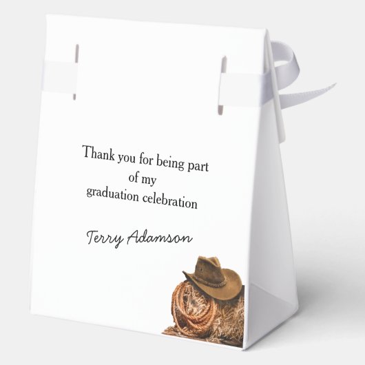 ウエスタンハットとラッソの卒業式パーティー フェイバーボックス (裏面)