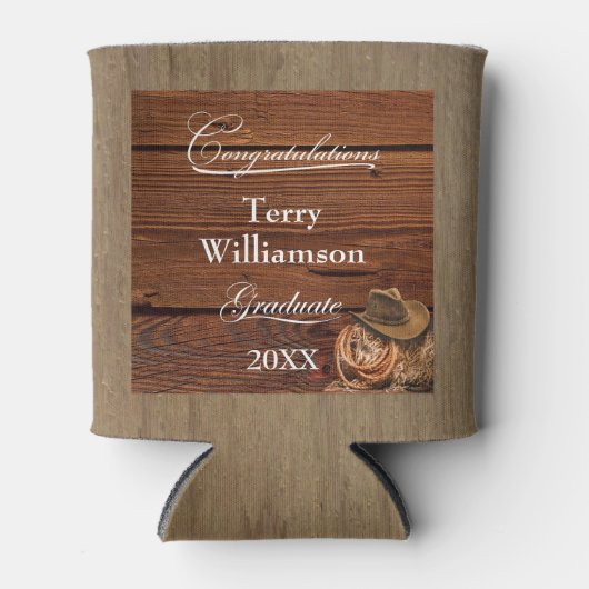 ウエスタンハットとラッソの卒業式パーティー 缶クーラー (正面)