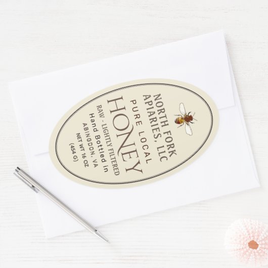 ウエスタンハネビー16オズクイーンラインジャールハニーラベル 楕円形シール (封筒)