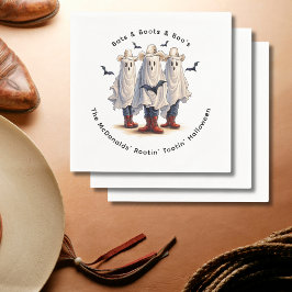 ウエスタンハロウィンおもしろい幽霊カウボーイカスタムズ スタンダードカクテルナプキン